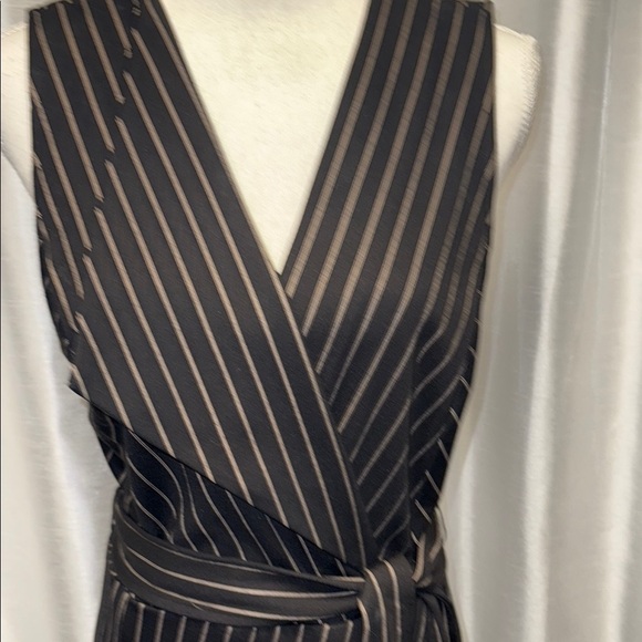 New Without Tags BCBGMaxAzria Black Pinstripe Wrap Dress Size M - Picture 3 of 8